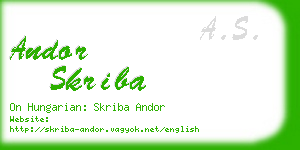 andor skriba business card